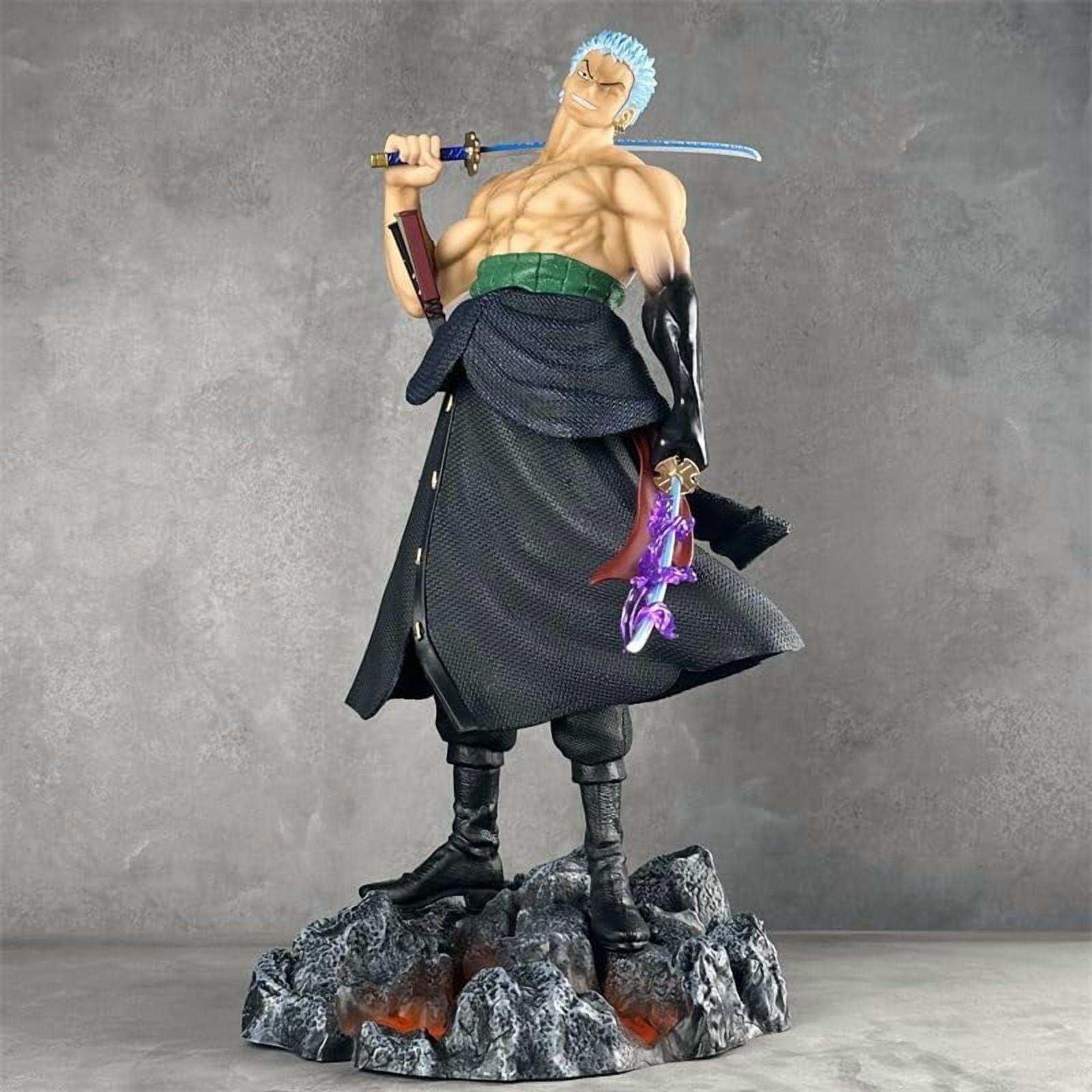 Zoro Figure Carrying A Knife Roronoa Zoro Replacement Head Action Figures 50cm/19.7inch Handmade PVC Anime Model Statue Collectible Craft Gift