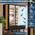 thumbnail image 5 of Commercial Display Refrigerator 56.6 Cu.Ft 3 Glass Door Beverage Cooler with Soft LED Lighting, 8 Heavy-Duty Castors,Upright Beverage Fridge with Fan Cooling Perfect for Restaurants, Convenience Store, 5 of 7