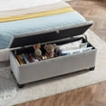 thumbnail image 4 of HD JUNTUNKOR Velvet Storage Ottoman Bench, 47.6" Tufted Ottoman Bench with Tapered Legsa, Gray, 4 of 7