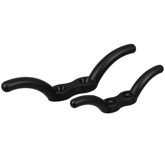 Black Flagpole Cleat Hooks with Mounting Screws for Boat Ropes Fixing 2PCS Nylon