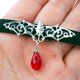 thumbnail image 4 of Collar de cuero negro con colgante de cristal y cadena de murciélago malvado, joyería de bruja pagana, regalo para mujeres y niñas (rojo), 4 of 5