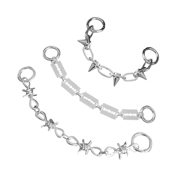 3 Pcs Shoe Jewelry Lace Buckle Punk Chain Charms for Sneakers