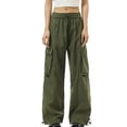 thumbnail image 2 of Levmjia Womens Cargo Pants Multi Pocket Drawstring With Pockets High Waist Loose Fit Soft Breathable Joggers Outdoor Sports Workout Casual Wear, 2 of 5
