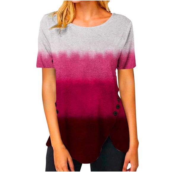 T Shirt for Women Womens Oversized Shirts 2024, Ladies 2024 Casual Tunic Tops Short Sleeve Tees Shirts V Neck Pullover camisetas de mujer de moda