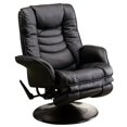 thumbnail image 3 of Coaster Faux Leather Swivel Recliner in Black, 3 of 3