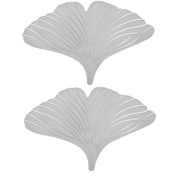 2 piezas de hoja de ginkgo de metal, decoración de mesa de escritorio novedosa de lujo retro, hoja de ginkgo