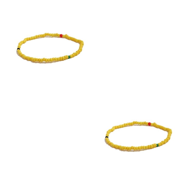 Sonducket Tobillera con cuentas de arroz coloridas, tobilleras multiusos para mujer, únicas, simples, resistentes al color, delicadas, hechas a mano, veinticuatro 2piezas Sonducket CBP200749