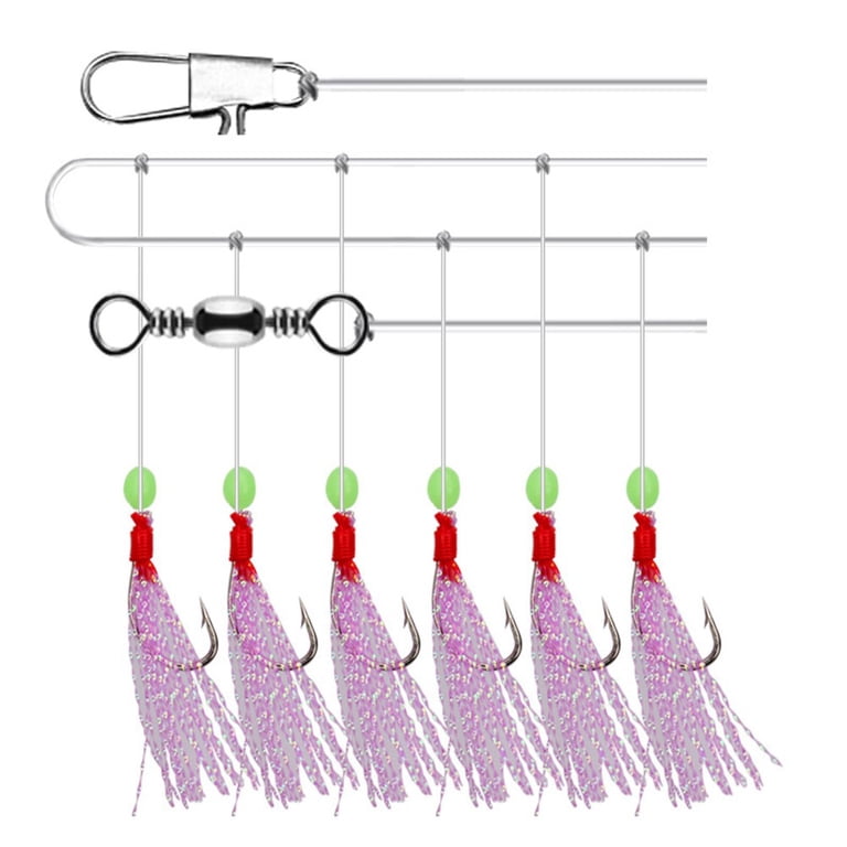 Bait Ring Ribbon Rig Sabiki Rigs Saltwater Conskyee Sabiki Fishing Rigs - 10 Hook Luminous ...