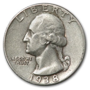 1938 Washington Quarter XF