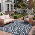 thumbnail image 3 of Safavieh Courtyard Lavern Geometric Indoor/Outdoor Area Rug, Navy/Beige, 6'7" x 9'6", 3 of 11