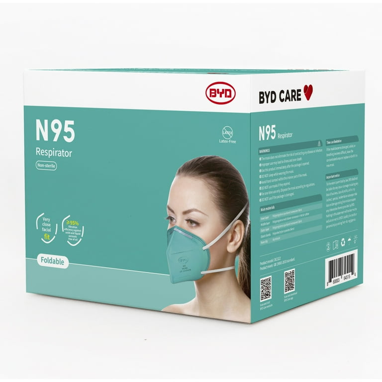 納得できる割引 Respirator N95 Disposable Care BYD Face Size Adult Masks, 衛生医療用品・救急用品