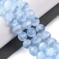 thumbnail image 2 of Natural Selenite Beads Strands Dyed Round Light Sky Blue 8mm Hole: 1.2mm 48pcs/strand 15.35 inch(39cm), 2 of 5