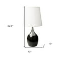 thumbnail image 2 of 25" Black and Silver Gourd Table Lamp With White Tapered Drum Shade, 2 of 6