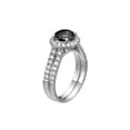 thumbnail image 2 of 14K White Gold 1.50 CTW Black Diamond Ring with Diamonds Halo Double Shank Designer, 2 of 2