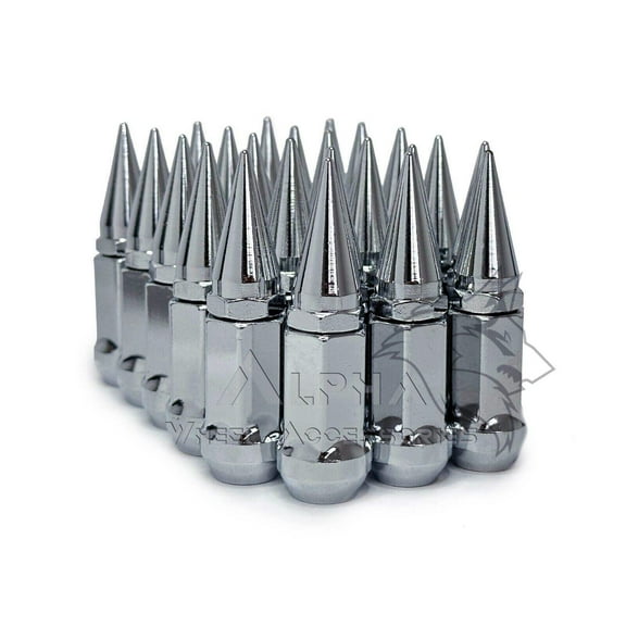 23 Chrome Spike Lug Nuts 14x1.5 For 2019  Newer Jeep Wrangler JL Rubicon Sahara