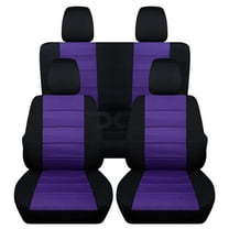 T270-Designcovers Fits 2011-2018 Jeep Wrangler JK 2-Door Cotton Seat Covers: Black and Purple- Front & Rear Solid Bench