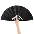 thumbnail image 5 of Abanico plegable Abanico de mano grande negro Abanico plegable chino de Kung Fu Tai Chi de mano Plástico ABS Abanico plegable de nailon para hombre, 5 of 5
