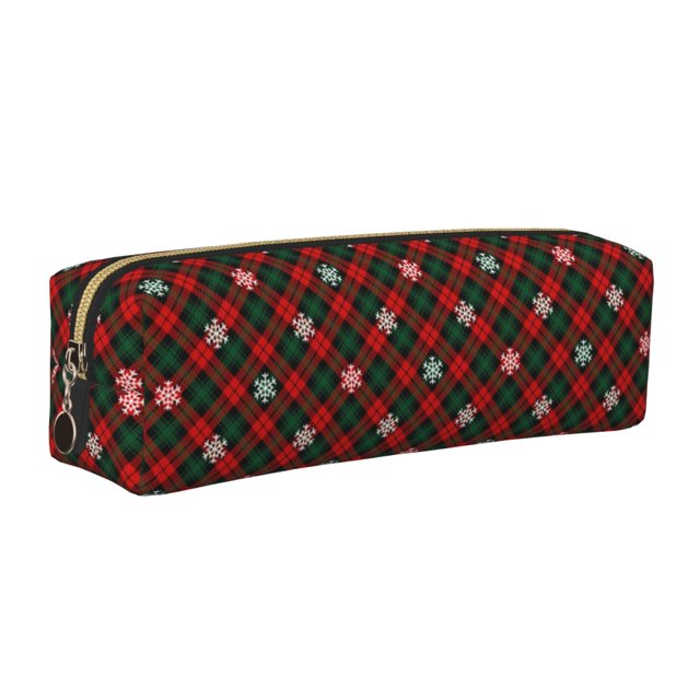 Fotbe Christmas With Character Estuche para Lápices de Cuero con Estampado, Estuche con Cremallera Resistente, Organizador Compacto y Elegante para Papelería