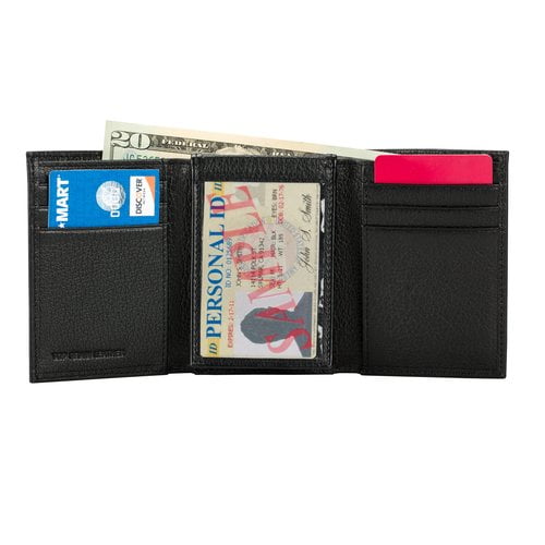Faded Glory - Genuine Leather Trifold Wallet - Walmart.com
