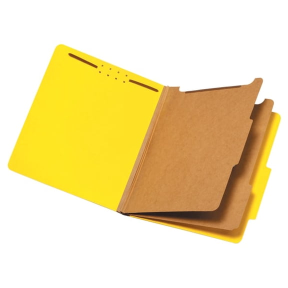 Pendaflex® Divided Classification Folders, 2 1/2" Expansion, Letter Size, 30% Recycled, Yellow, Box Of 10