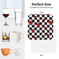 thumbnail image 6 of Sigee Ladybugs Of Black And White Checkers for Water-Resistant, Heat-Resistant, Non-Slip Leather Coasters Set, Ideal for Coffee Table, Office, Bar, Home Decor-Square, 6 of 6