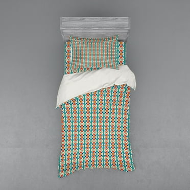 Ambesonne Ethnic Bedding Set 3 Pcs, Pattern, Twin XL, Multicolor