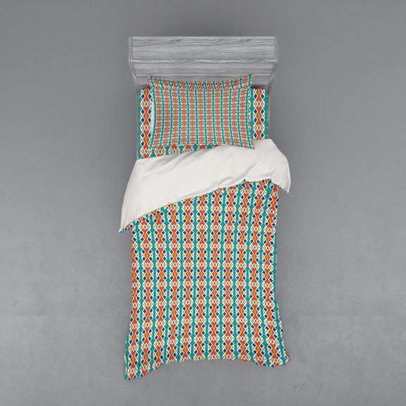 Ambesonne Ethnic Bedding Set 3 Pcs, Pattern, Twin XL, Multicolor