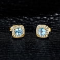 thumbnail image 5 of Jewelrypalace Marquise Halo 1ct Cushion Cut Genuine Sky Blue Topaz Cubic Zirconia CZ Stud Earrings 925 Sterling Silver Gold Plated, 5 of 6