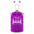 thumbnail image 3 of iiniim Womens Outer Space Cutie Alien Cosplay Long Sleeve Dress with Hair Hoop Outfits Purple M, 3 of 7