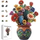thumbnail image 1 of Rompecabezas de madera de 200 piezas con diseño de flores de cactus para adultos, rompecabezas de madera coloridos con formas únicas, regalos de cumpleaños., 1 of 7