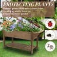 thumbnail image 6 of PETSCOSSET Raised Garden Bed 55.5x24x32in Mobile Elevated Wood Planter with Lockable Wheels, Shelf, Liner, 6 of 10