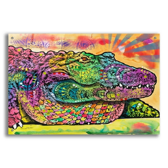 Epic Art 'In a While Crocodile' by Dean Russo, Acrylic Glass Wall Art, 36"x24"