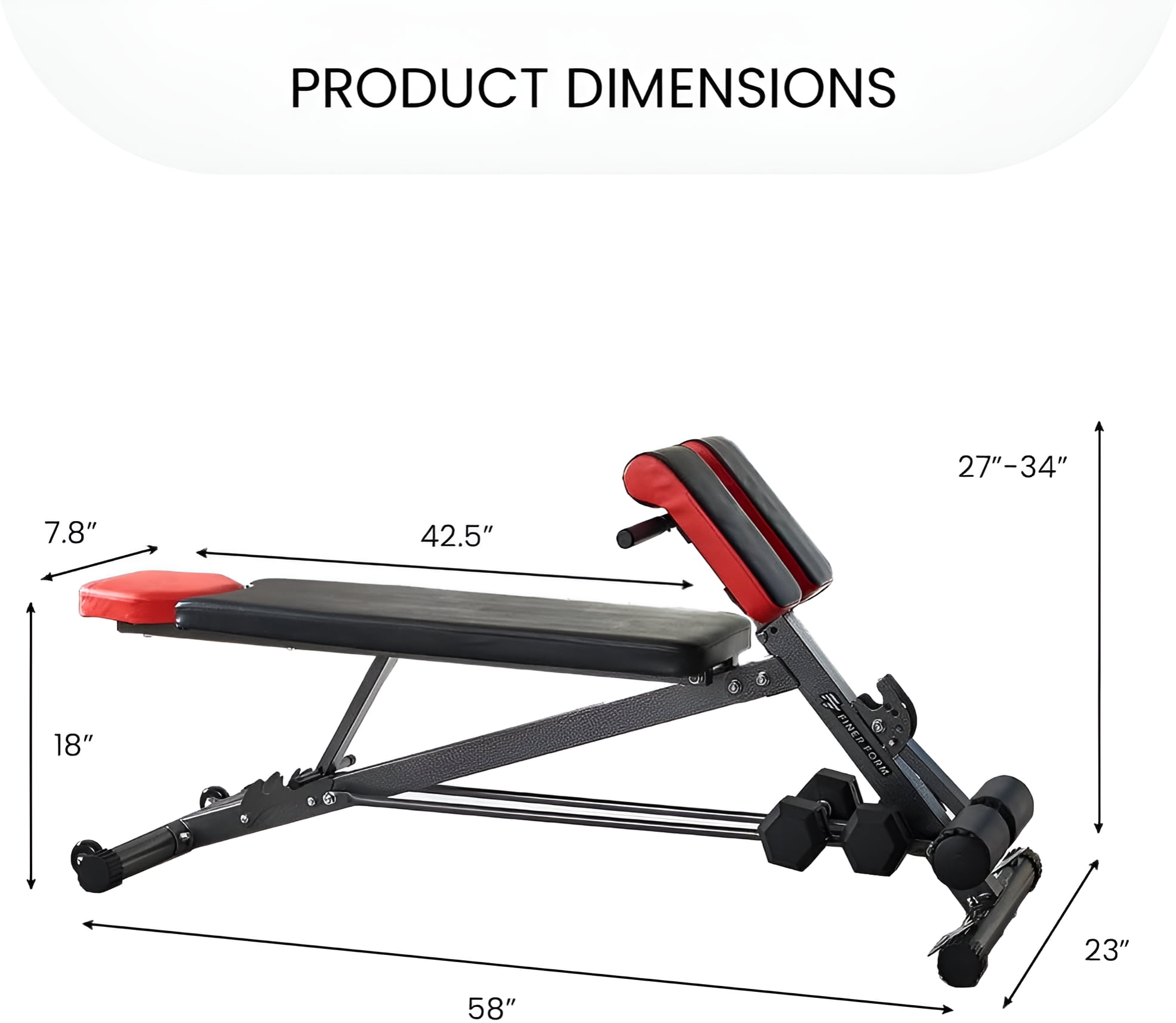 Finer form adjustable weight bench sale