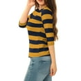 thumbnail image 4 of Dde San Patricio Camisecon mangas de codo pamujer Camisebásiinformal con cuello de barco y corte ajustado Azul marino mostaM, 4 of 6