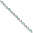 thumbnail image 3 of 925 Sterling Silver Rhodium-plated Blue Topaz Bracelet, 3 of 6