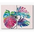 thumbnail image 3 of PixonSign Canvas Print Wall Art Set Rainbow Monstera Leaf and Palm Leaf Duo Botanical Wilderness Illustrations Modern Art Glam Colorful Multicolor Ultra for Living Room, Bedroom, Office - 16"x24"x2, 3 of 5