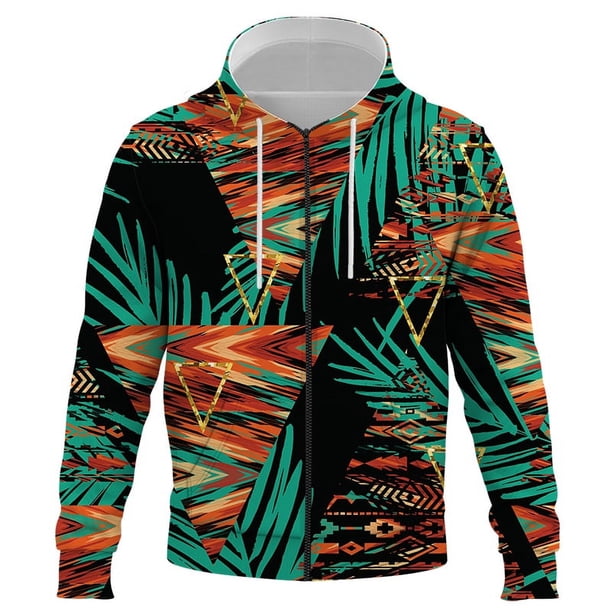 Sudadera con capucha y cremallera de primavera y otoño con hojas de jungla para hombres, mujeres y niños, sudaderas con estampado 3D, ropa de calle, jersey para niños, camisetas para niños