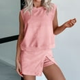 thumbnail image 5 of Kilaqueen Women 2 Piece Set Summer Casual Crew Neck Sleeveless Tank Top and Skorts Shorts Matching Sets Sweatsuit Tracksuit Outfits Split Athletic Skirt with Shorts Underneath Lounge Set, 5 of 9