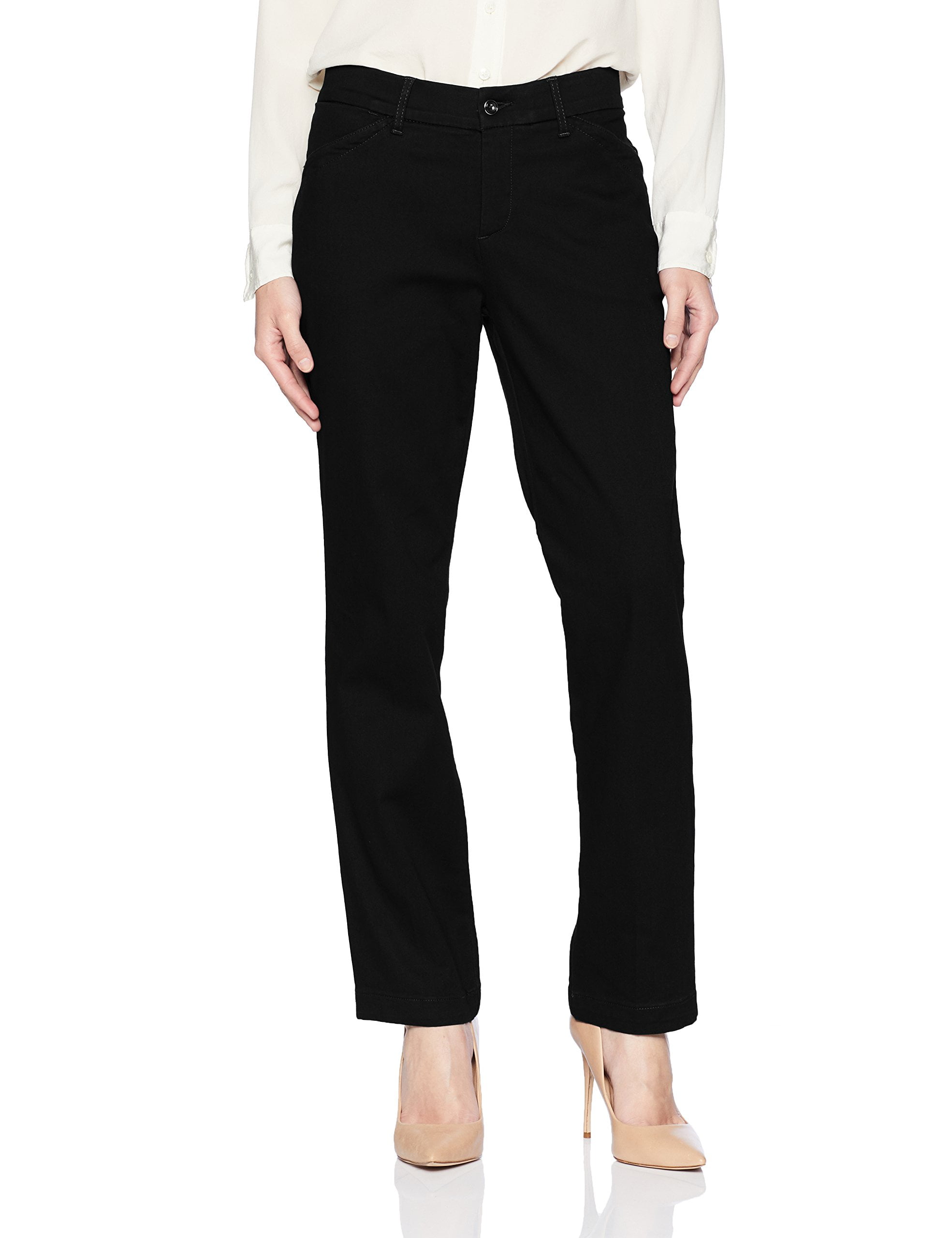 Womens Pants Petite Straight Leg Regular Fit Stretch 18P