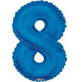 thumbnail image 2 of Giant Blue Number 8 Foil Balloon 34", 2 of 2