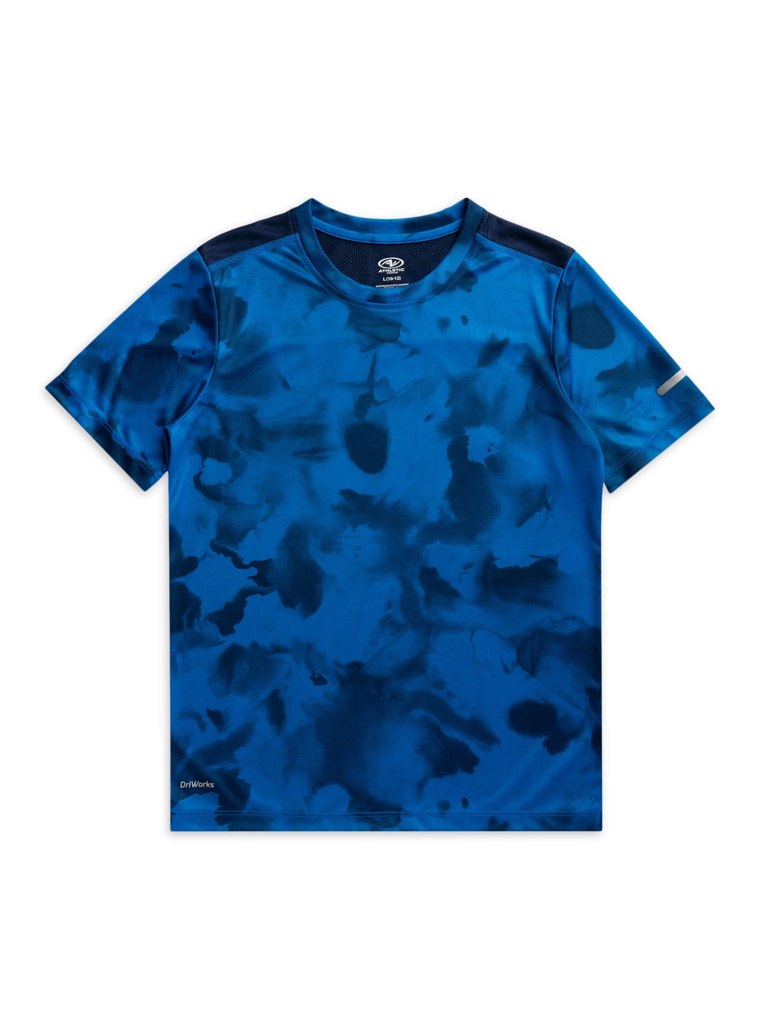 Athletic Works Boys Active Solid and Print Short Sleeve T-Shirts, 3-Pack, Sizes 4-18 & Husky
