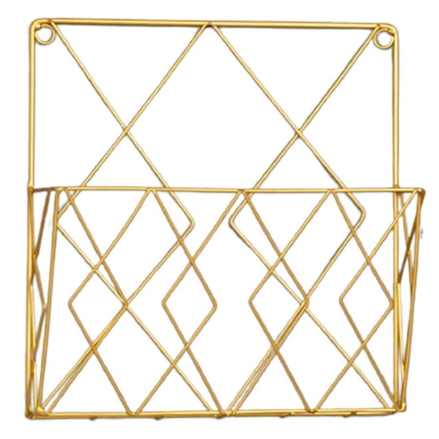 Estante de pared para libros, revistero, organizador de libros, soporte de hierro para libros, dorado