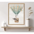 thumbnail image 5 of Kate and Laurel Sylvie Hot Air Balloon Travel Framed Canvas Wall Art by July Art Prints, 18x24 Natural, Zoo Animal Wall Art Decor, 5 of 6