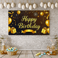 thumbnail image 5 of Gorgeous Gold Themed Happy Birthday Banner Background Backdrop with Balloons Bows and Fireworks Party Decoration for Birthday Party Photography Props and Home Decor, 5 of 8