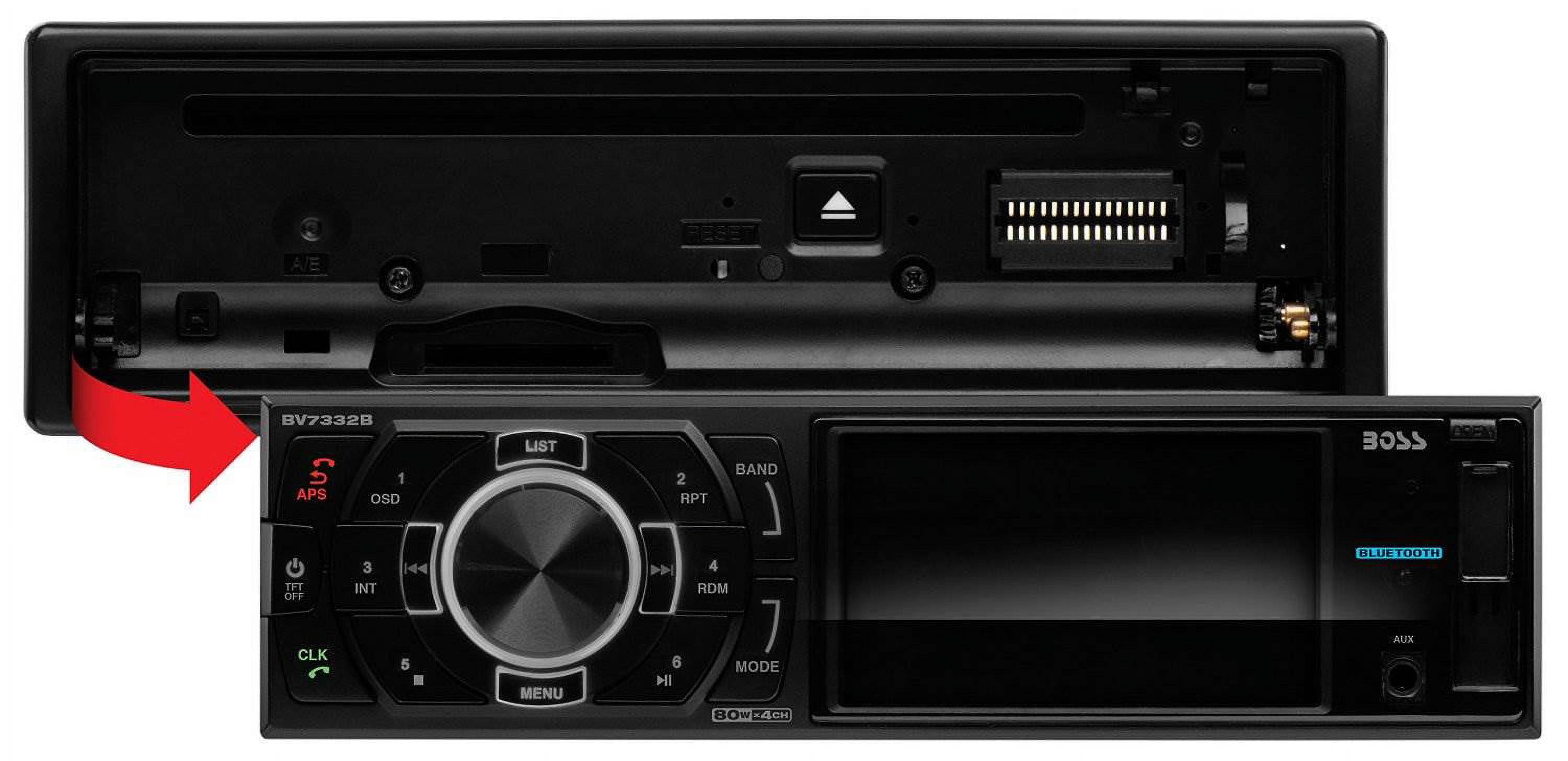 BOSS BV 7332B - DVD receiver - display - 3.2" - in-dash unit - Single-DIN - image 4 of 5