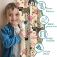 thumbnail image 3 of Blackout Kids Curtains,Pugs and Flowers Childrens Insulated Curtains Set Of 2,Bedroom Essentials,Toddler Room Decor 52x84in(132x213cm), 3 of 4