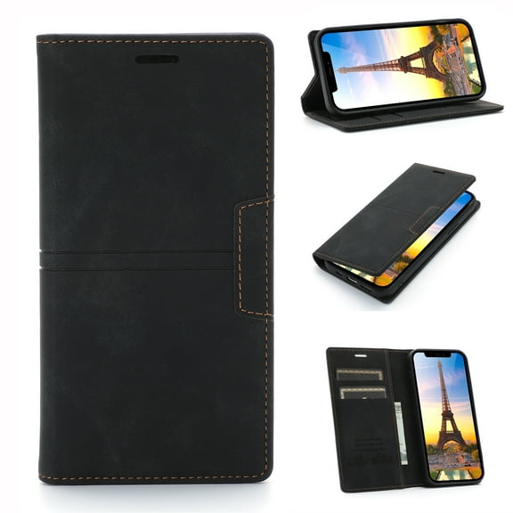 Allytech iPhone 11 Wallet Case(6.1 inch 2019), Lightweight PU Leather Magnetic Cover Kickstand 2 Card Slots & 1 Cash Holder Shockproof TPU Back Flip Women Men Case for iPhone 11 6.1", Black