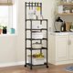 thumbnail image 5 of Carrito de cocina de 5 niveles con ruedas, organizador multiusos para cocina, baño y sala de estar, color blanco o negro., 5 of 6