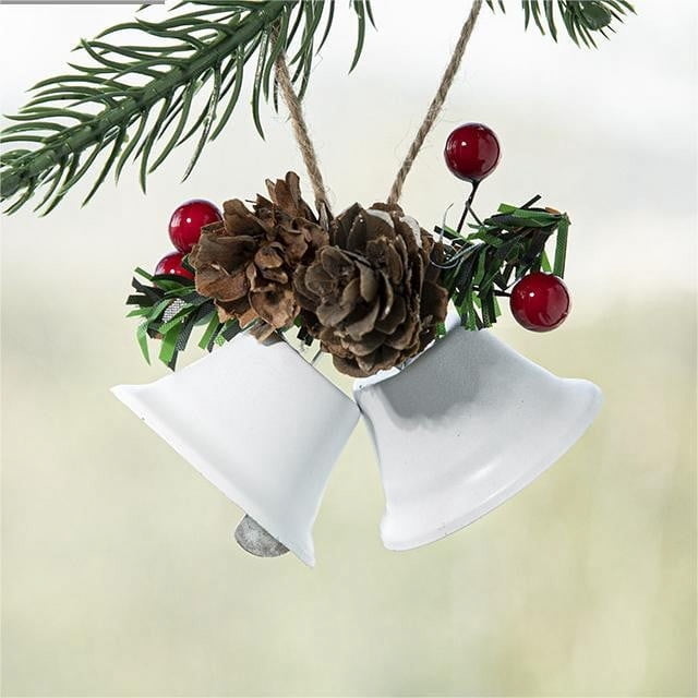 Fiudx Adornos para Árbol de Navidad, Campanas Doradas, Blancas y Rojas, Adornos Colgantes de Metal, Material Resistente a La Oxidación, Diseño Reutilizable, Decoración Festiva para El Hogar, Fiesta d
