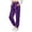 Purple, variant on THNCYX Women Solid Color Elastic Waist Casual Sweat Pants With Side Pockets Relaxed Wide Drawstring Trousers
